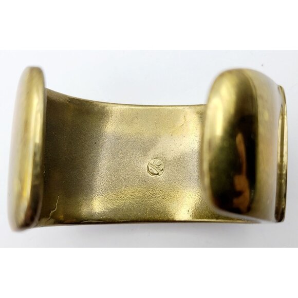 Vintage Andrew Shows Handcrafted Brass Cuff Bracelet W/ Bear Design Rare Unique - Picture 10 of 16